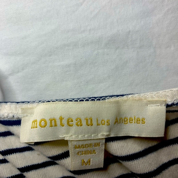 Women’s jumpsuit, white and navy stripped - Picture 2 of 3